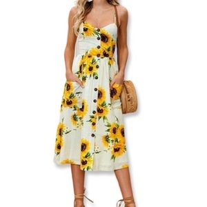 Sunflower cream midi dress - NWOT Angashion